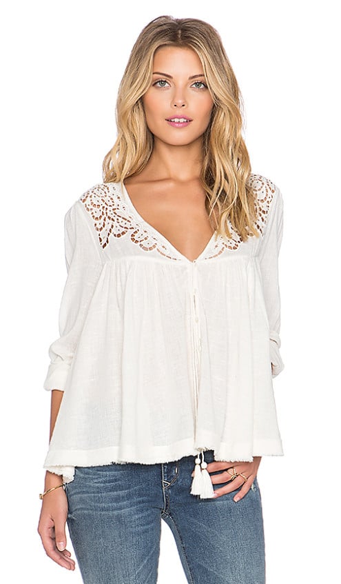DOIN' IT RIGHT BLOUSE By FREE PEOPLE in Ivory