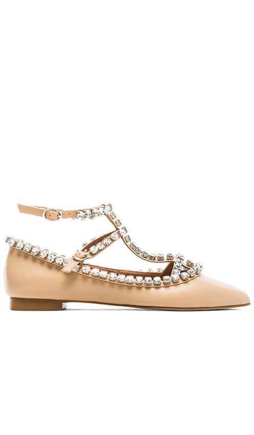 GABY EMBELLISHED FLAT By JEFFREY CAMPBELL in Nude