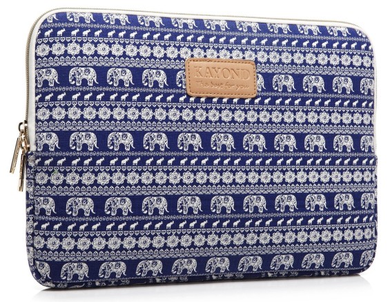 KAYOND Elephant Patterns Canvas Fabric 15 Inch Laptop / Notebook Sleeve Macbook / Macbook Pro / Macbook Air Sleeve Case Dell / Hp /Lenovo/sony/ Toshiba / Ausa / Acer /Samsung /Haier Ultrabook Bag Cover (15.6)