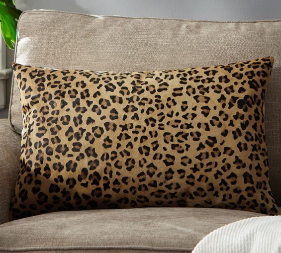 Pottery Barn KEN FULK CHEETAH-PRINTED HIDE PILLOW COVER