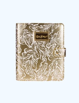 Lilly Pulitzer Agenda Folio Gold Metallic Leafs trendy lilly pulitzer planners agendas