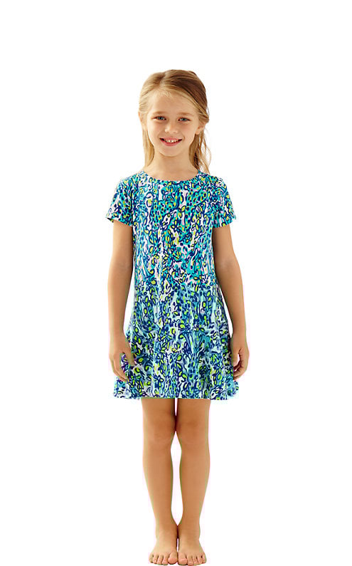 Lilly Pulitzer GIRLS ELLE DRESS in Sea Blue Its A Stretch