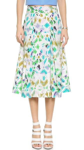 Milly Mosaic Print Lana Midi Skirt