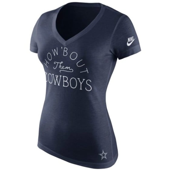 Nike Dallas Cowboys Women's Navy Blue Local Tri-Blend T-Shirt "How 'Bout Them Cowboys"