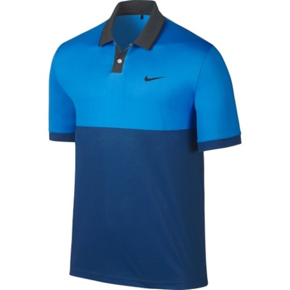 Nike PGA Blue 2015 PGA Championship Velocity Jacquard Saturday Performance Polo