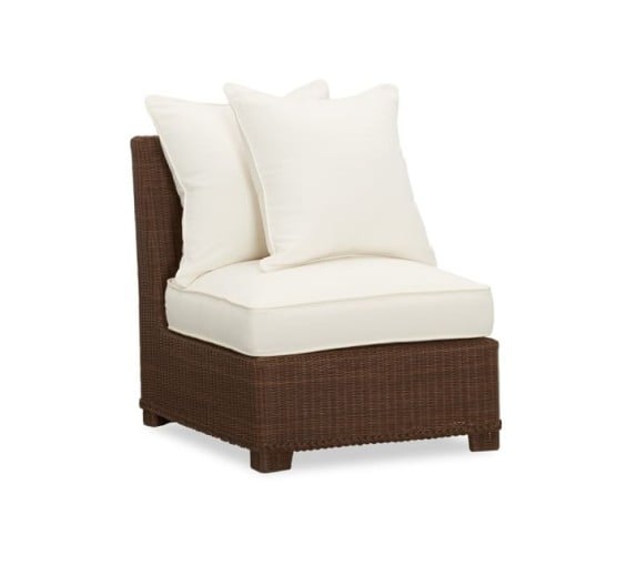 Pottery Barn PALMETTO ALL-WEATHER WICKER SLIPPER CHAIR – HONEY