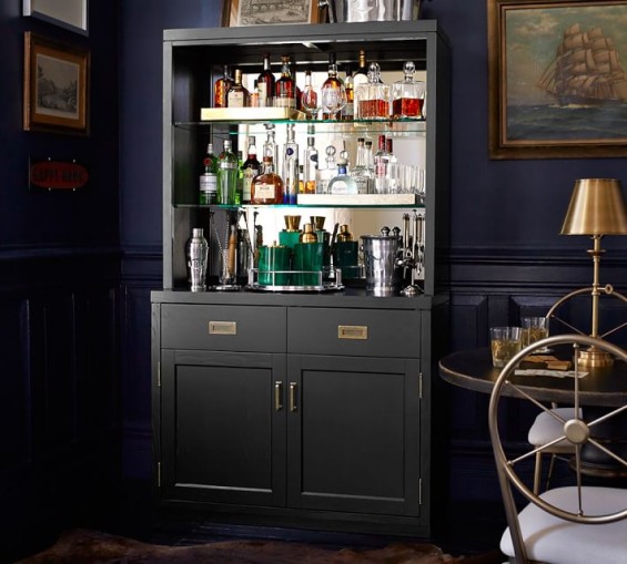 Pottery Barn KEN FULK MIRRORED BAR CABINET