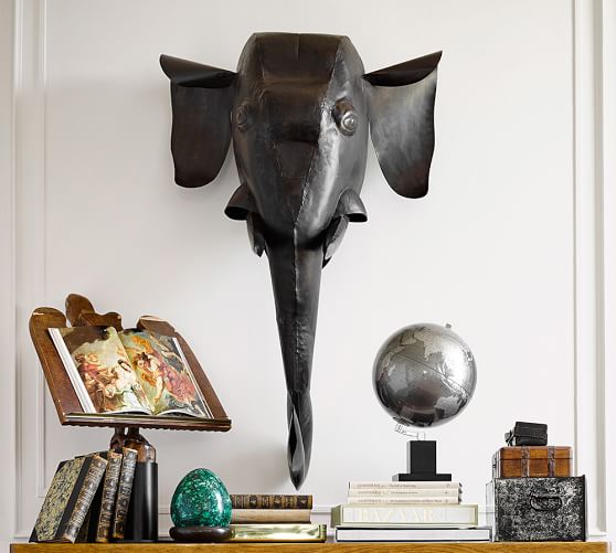 Pottery Barn KEN FULK CAST ELEPHANT BUST