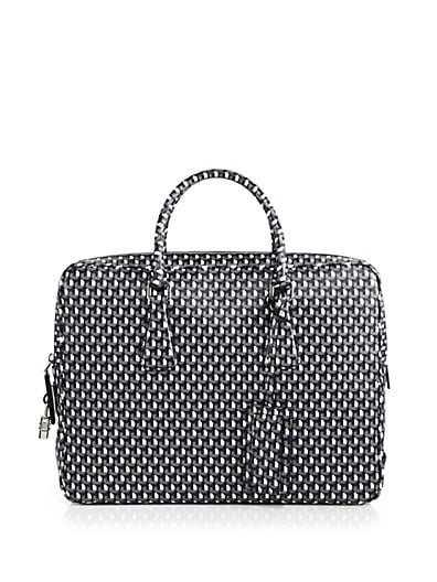 Prada Octagon-Print Slim Saffiano Laptop Case in Grey Multi