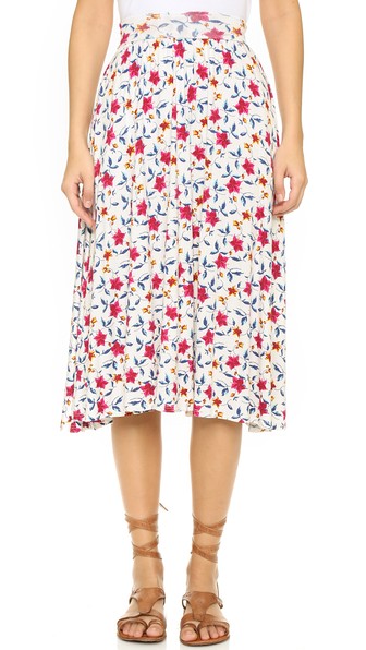 Rachel Pally Floral Print Ursla Skirt in Hibiscus