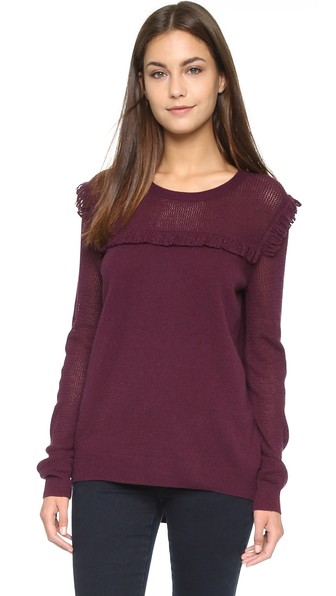Rebecca Taylor Mesh Fringe Pullover