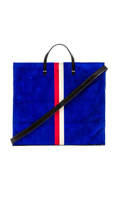 SIMPLE TOTE By CLARE V. in Electric Blue, Red and Cream Stripes
