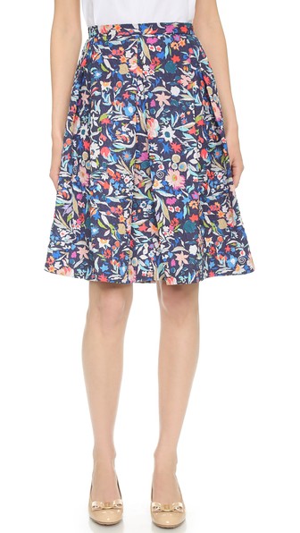 Saloni Lexi Skirt in Bouquet Marine