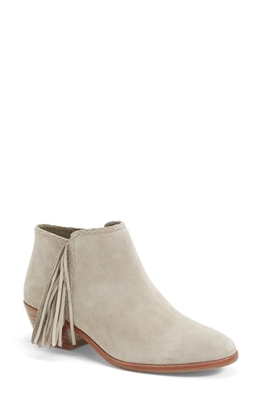 Sam Edelman 'Paige' Fringed Ankle Bootie (Women) in Putty Suede