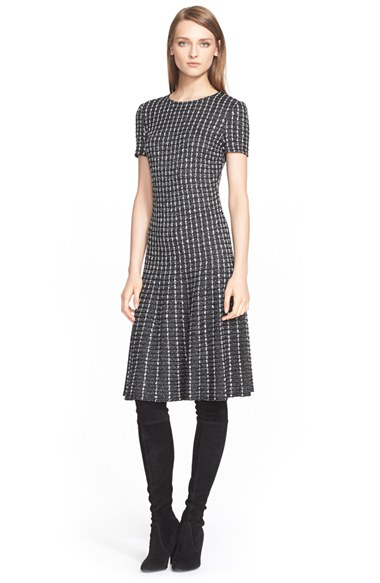 St. John Collection Fit & Flare Dress in Caviar Multi
