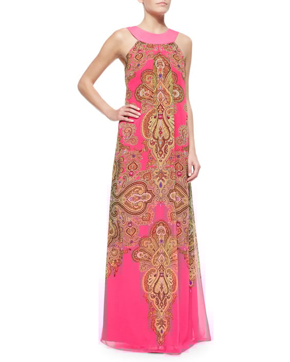 Ted Baker London Maldine Paisley-Print Maxi Dress, Bright Pink 