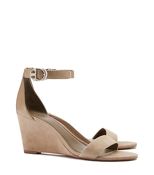 Tory Burch THAMES MID-HEEL WEDGE SANDAL in Fumo