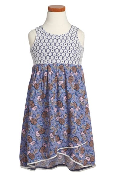 Tucker + Tate Lace Trim High/Low Dress (Toddler Girls, Little Girls & Big Girls) in Navy Skipper Pineapple