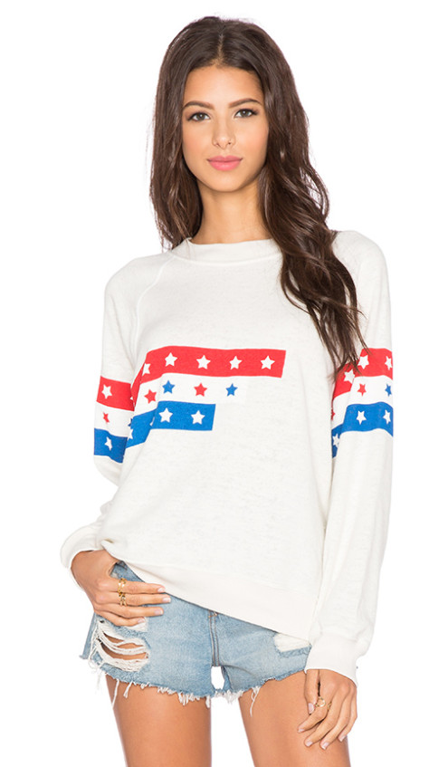 U.S. RACER SWEATSHIRT By WILDFOX COUTURE in Vintage Lace