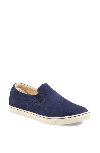 UGG® Australia 'Fierce' Water Resistant Suede Slip-On Sneaker (Nordstrom Exclusive Color) (Women) in Blue Peacoat
