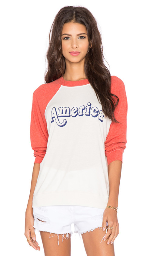 VINTAGE AMERICA SWEATSHIRT By WILDFOX COUTURE in Valentine