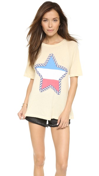 Wildfox Rope Star Perfect Tee in Napkin