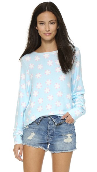 Wildfox Stars and Hearts Baggy Beach Sweatshirt 