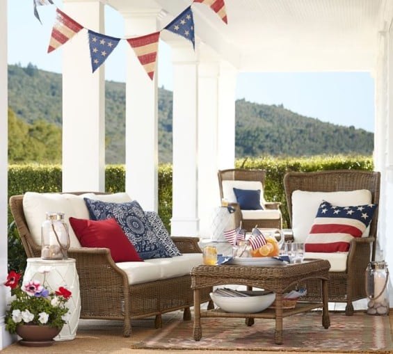 Pottery Barn SAYBROOK ALL-WEATHER WICKER SOFA