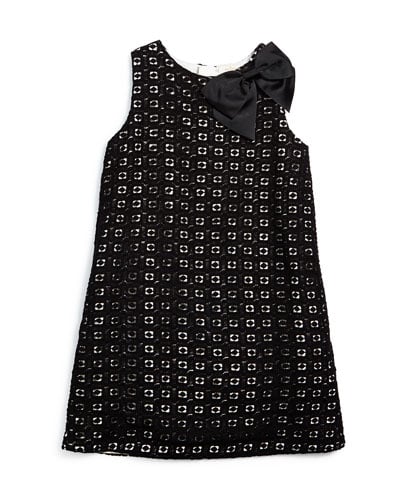 kate spade new york sleeveless guipure-lace shift dress, black/cream 