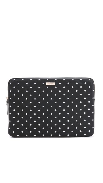 Kate Spade New York Mini Pavillion Dot 15" Laptop Sleeve in Black and Cream