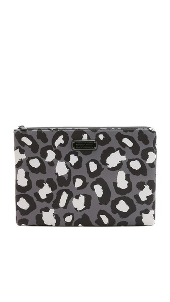Marc by Marc Jacobs Neoprene Print Leopard 13" Zip Cutout Case Laptop Sleeve in Gunmetal Multi laptop sleeves for fall 