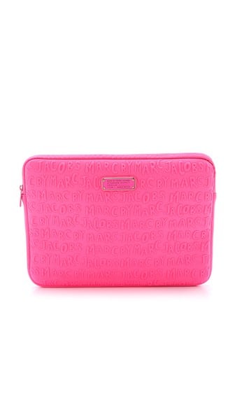 Marc by Marc Jacobs Adults Suck Neoprene 13" Computer Case in Knockout Pink