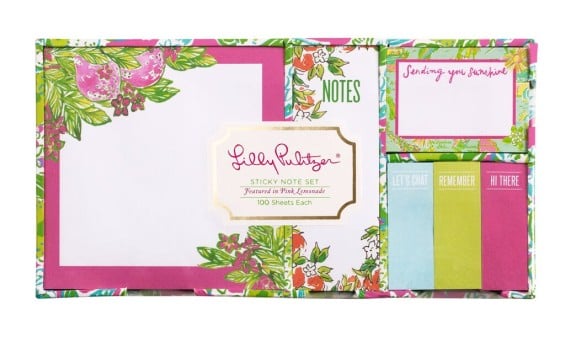 LILLY PULITZER PINK LEMONADE STICKY NOTES, S/2