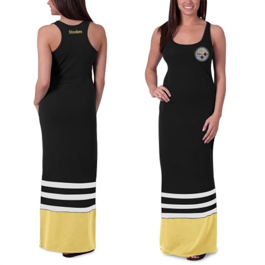 '47 Brand Pittsburgh Steelers Women's Black Replay Maxi Dress