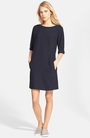 A.P.C. 'Peggy' Twill T-Shirt Dress in Dark Navy
