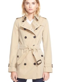 Burberry London 'Sandringham' Short Slim Trench Coat in Honey