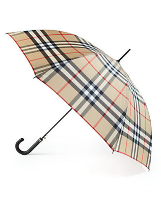 Burberry Regent Large Check Walking Umbrella in Classic Beige