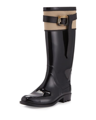 Burberry Wallswood Lined Rain Boot in Black/Honey
