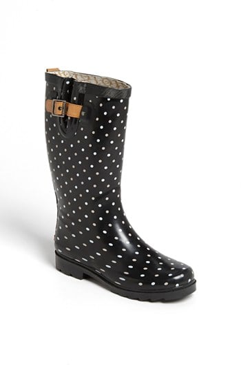Chooka 'Classical Dot' Polka Dot Rain Boot (Women) in Black