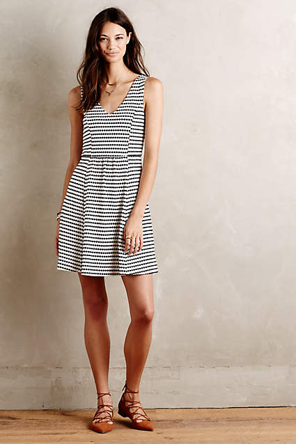 Cutout Stripes Dress by Maeve in Black Motif