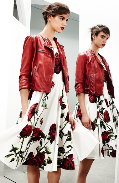  Dolce & Gabbana Washed Nappa Leather Moto Jacket in Red