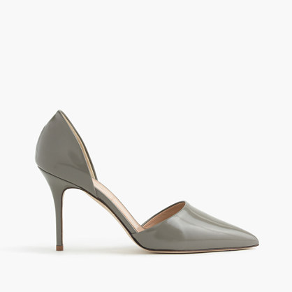 J.Crew ELSIE GLOSSY LEATHER D'ORSAY PUMPS item c4692 in Fresco Grey