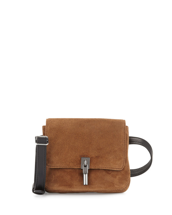 Elizabeth and James Cynnie Suede Belt Bag in Coco saddle bags for fall
