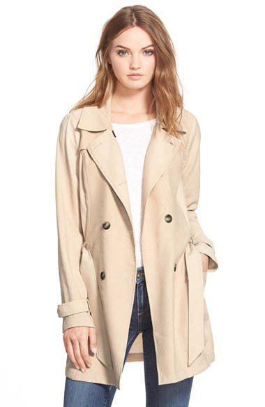Ella Moss 'Candice' Trench Coat in Khaki
