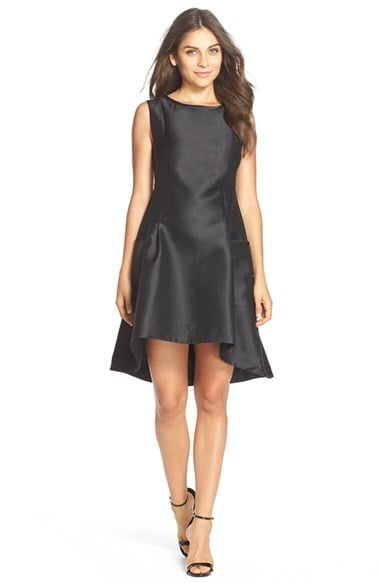 Elliatt 'Ambiance' Twill Fit & Flare Dress in Black Sheen Twill