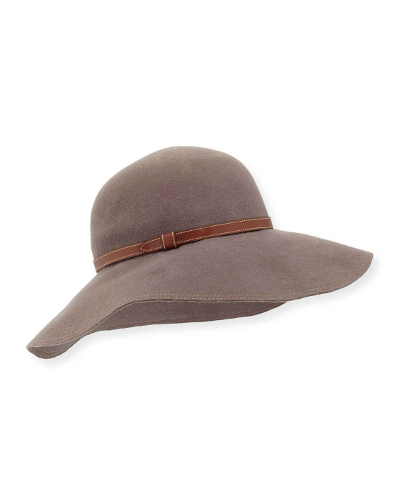 Eric Javits Vicki Floppy-Brim Felt Hat in Taupe
