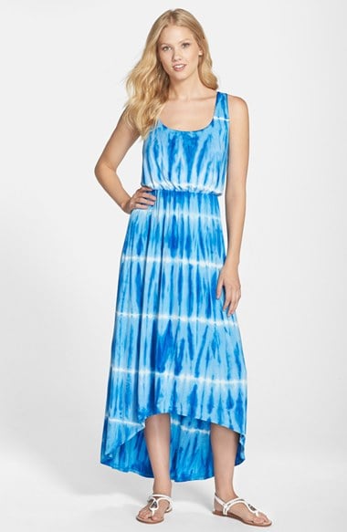 FELICITY & COCO Print High/Low Maxi Dress (Regular & Petite) (Nordstrom Exclusive) in Blue Tie Dye