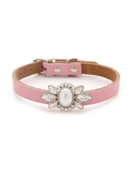 FIERCE Coco Collar in Pink with Crystal Plate