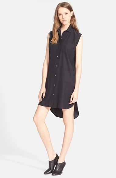 Frame Denim 'Le Sleeveless' Silk Charmeuse Silk Dress in Noir