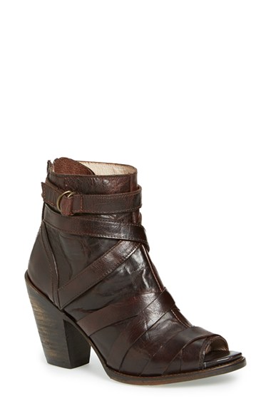 Freebird by Steven 'Joker' Leather Peep-Toe Bootie (Women)